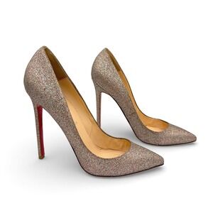 Christian Louboutin Pigalle 120mm Pumps 38.5 Glitter COA Color Stiletto Heels